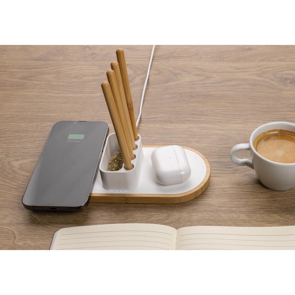 Încărcător wireless dual din plastic reciclat RCS 10W  Ontario transparent