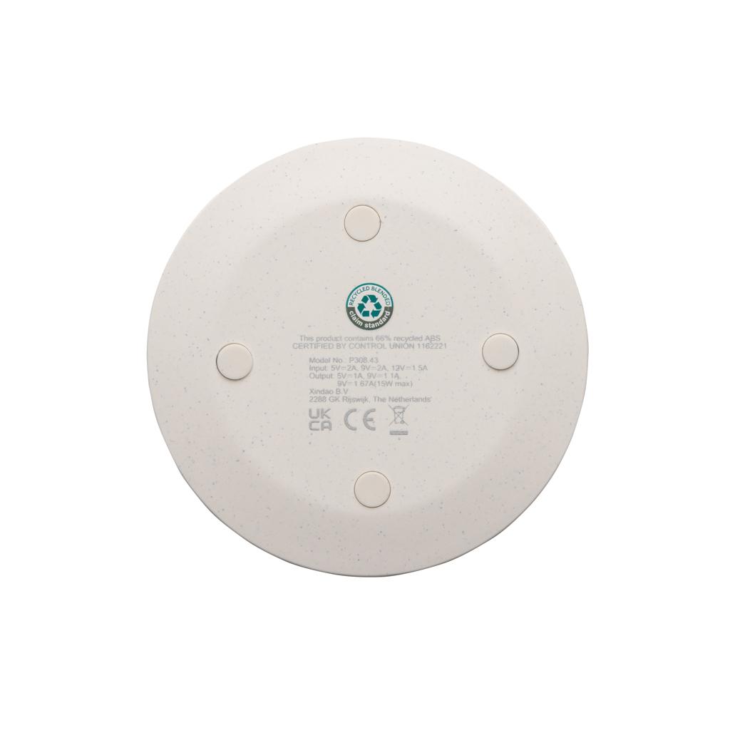 Încărcător rapid wireless 15W din plastic reciclat RCS transparent