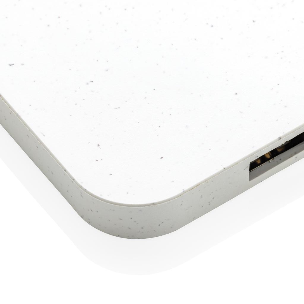 Încărcător wireless 10W din plastic reciclat RCS cu porturi USB transparent