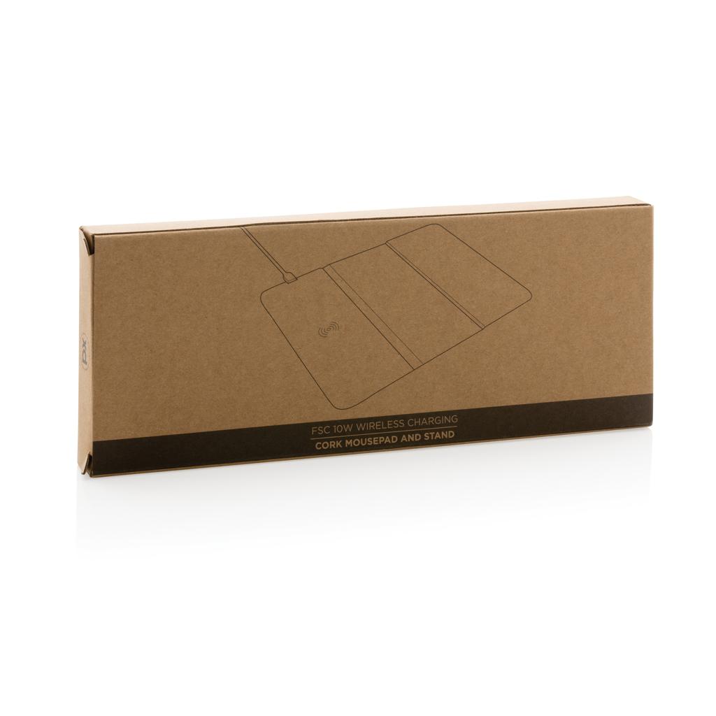 Mousepad și suport din plută cu încărcare wireless 10W brown