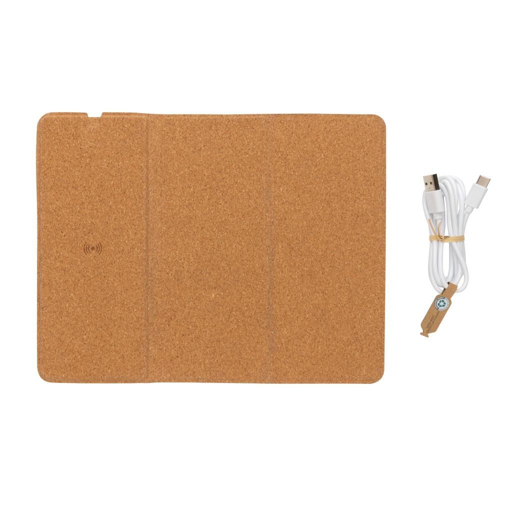 Mousepad și suport din plută cu încărcare wireless 10W brown