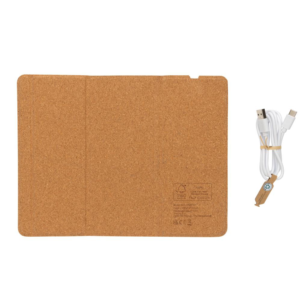 Mousepad și suport din plută cu încărcare wireless 10W brown
