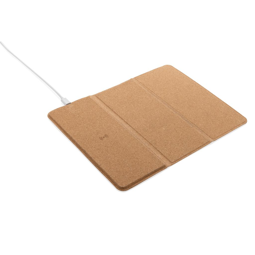 Mousepad și suport din plută cu încărcare wireless 10W brown