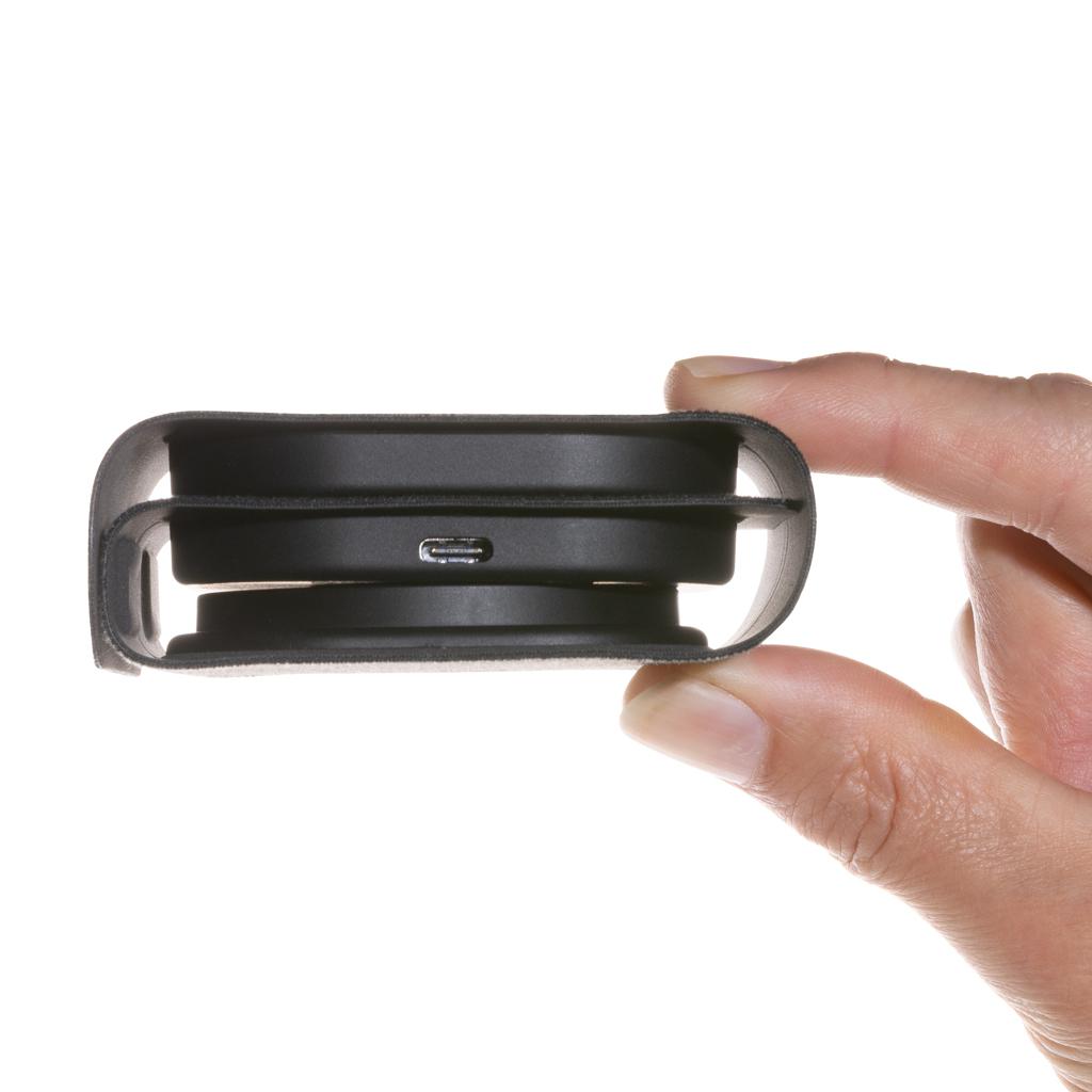 Încărcător wireless de călătorie 3-în-1 15W  din plastic reciclat RCS Swiss Peak grey