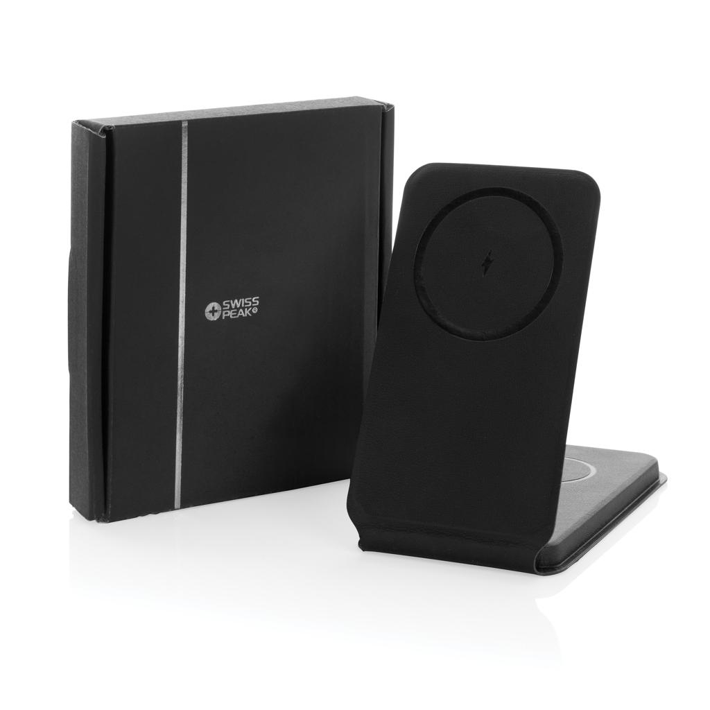 Încărcător wireless magnetic 3-în-1 15W din rPU reciclat RCS Swiss Peak black