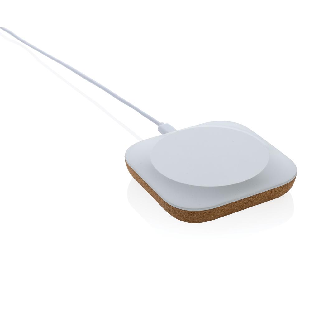 Încărcător wireless 10W din plastic reciclat și plută Oregon brown