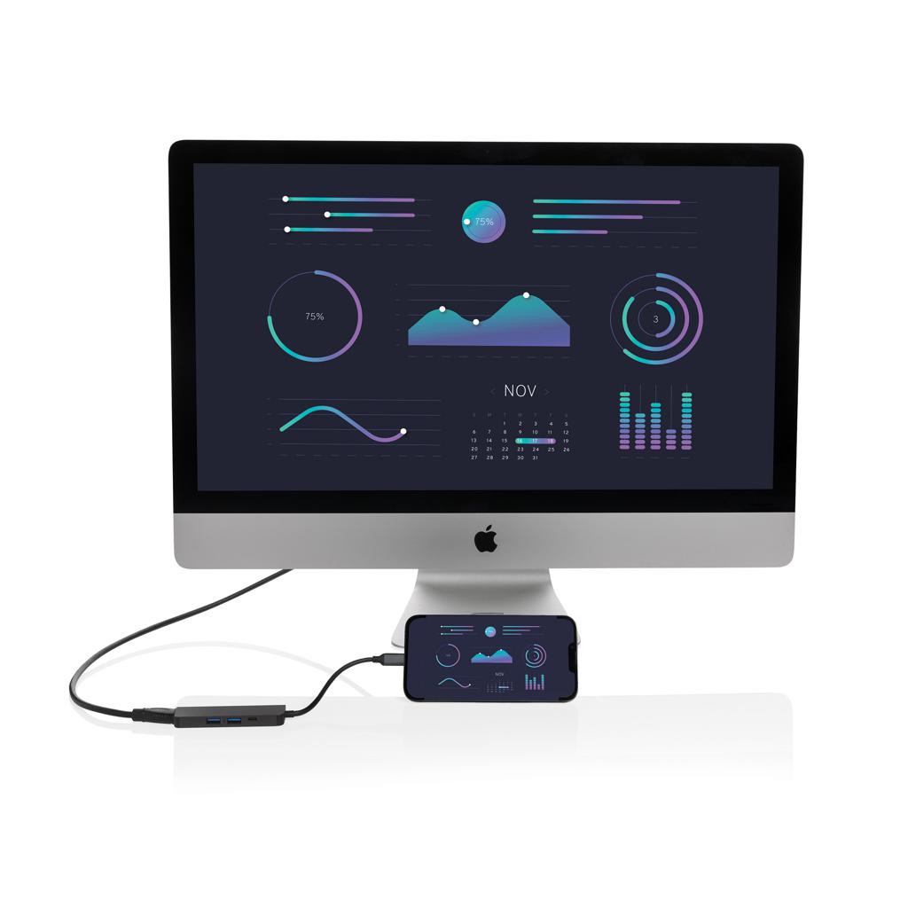 Hub Terra din aluminiu reciclat RCS cu intrare HDMI grey