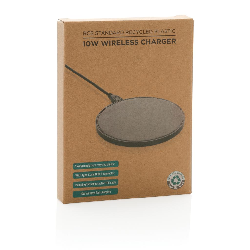 Încărcător wireless 10W din plastic reciclat RCS standard black