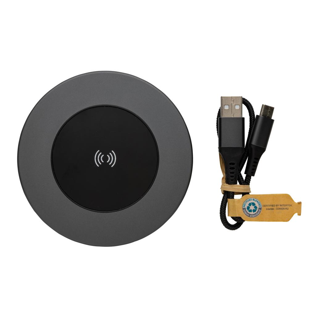 Încărcător wireless 10W din aluminiu reciclat Terra RCS grey