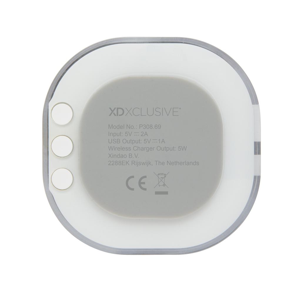 Ceas digital Aria cu încărcare wireless 5W transparent