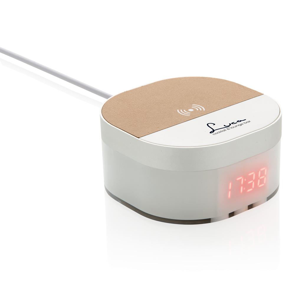 Ceas digital Aria cu încărcare wireless 5W transparent