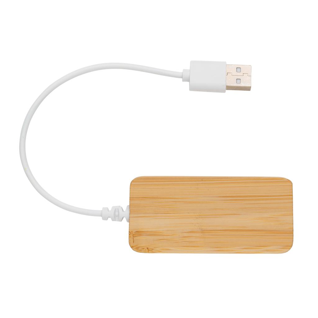 Hub din bambus cu port Type-C brown