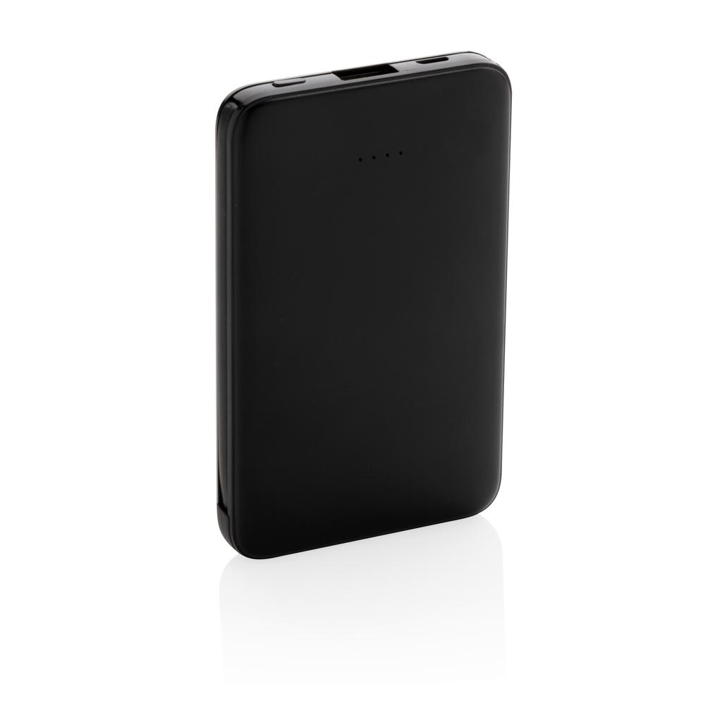 Powerbank de buzunar 5.000 mAh cu cabluri integrate black