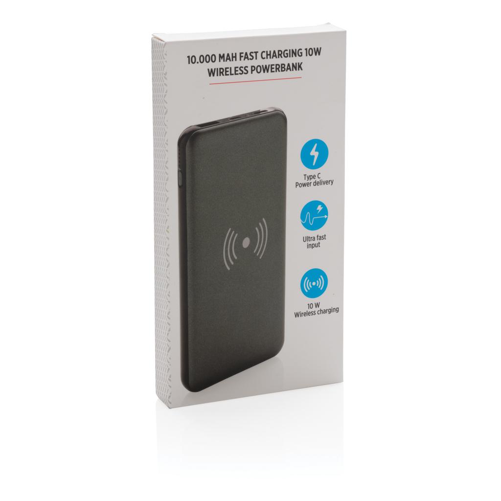 Powerbank wireless cu încărcare rapidă 10.000 mAh și 10W, cu PD grey