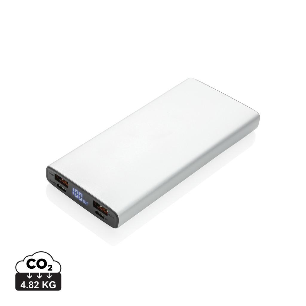 Powerbank din aluminiu 18W 10.000 mAh cu PD silver