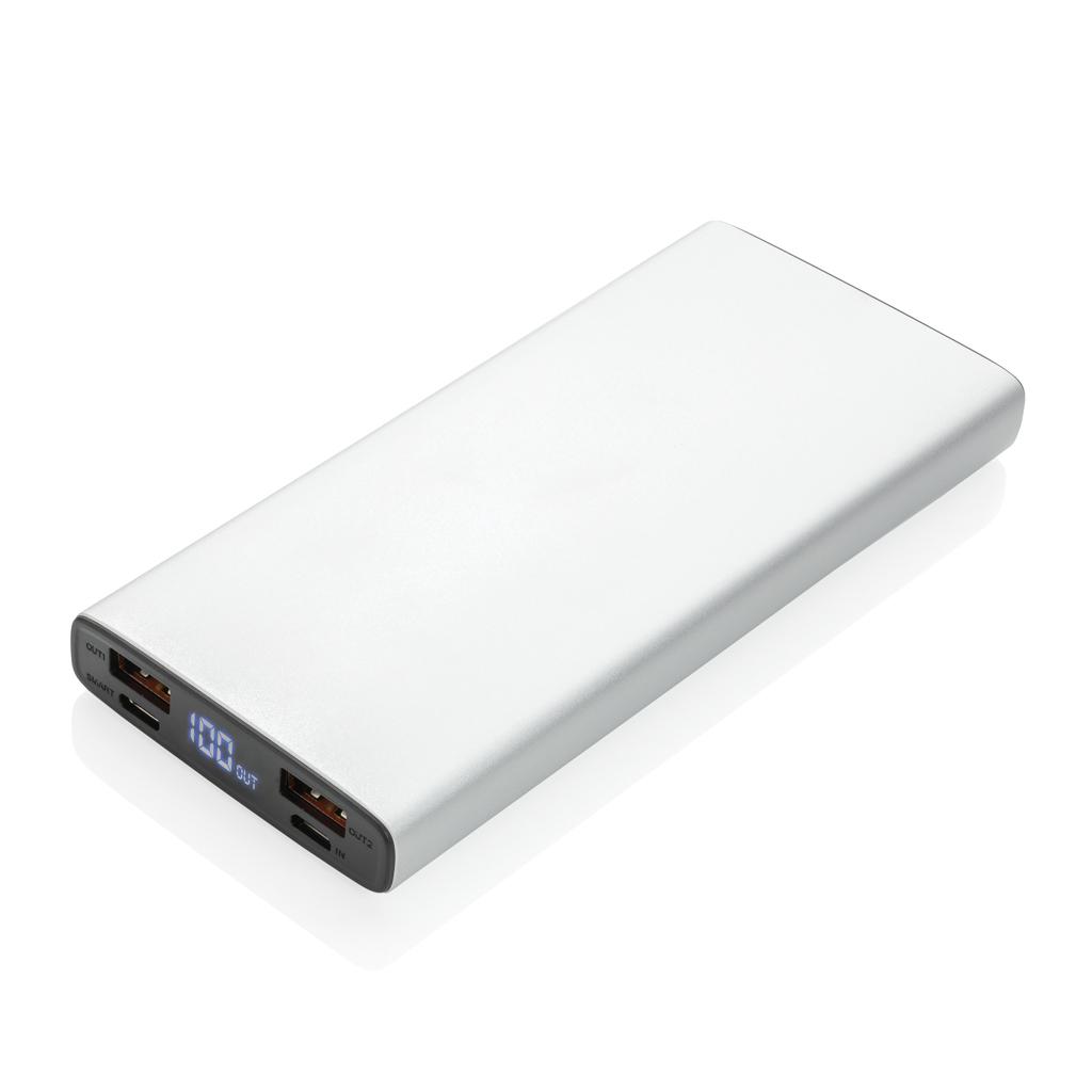 Powerbank din aluminiu 18W 10.000 mAh cu PD silver