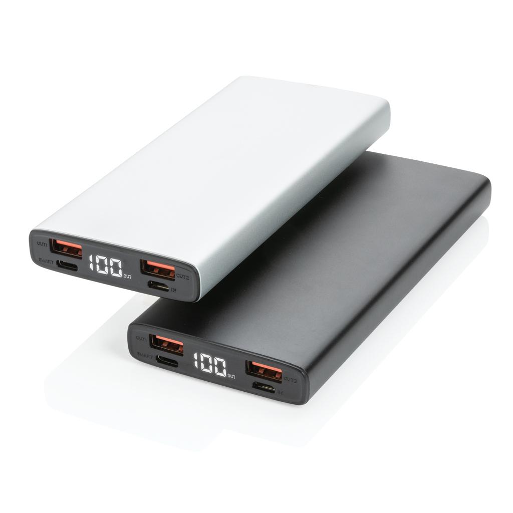 Powerbank din aluminiu 18W 10.000 mAh cu PD silver