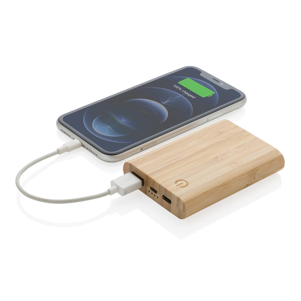 Powerbank din bambus 5.000 mAh brown