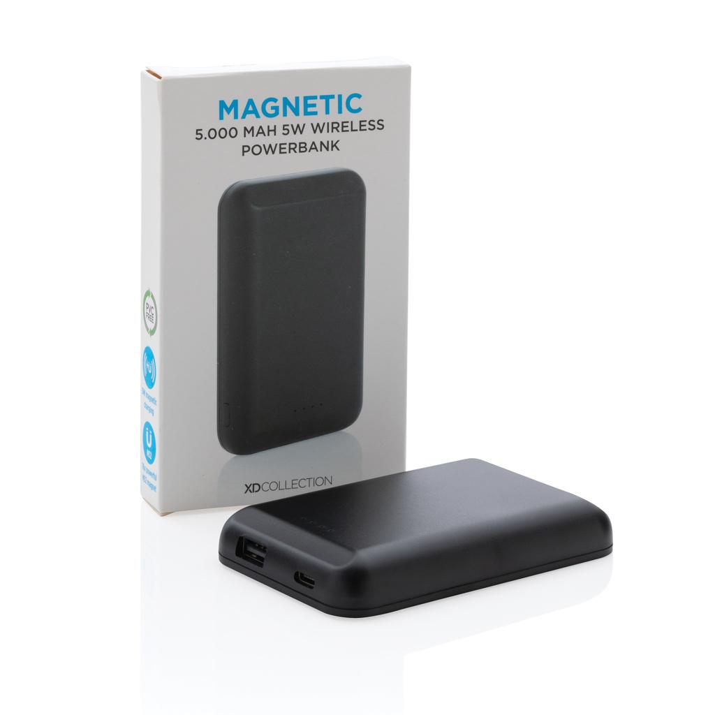 Powerbank wireless magnetic 5.000 mAh cu încărcare 5W black
