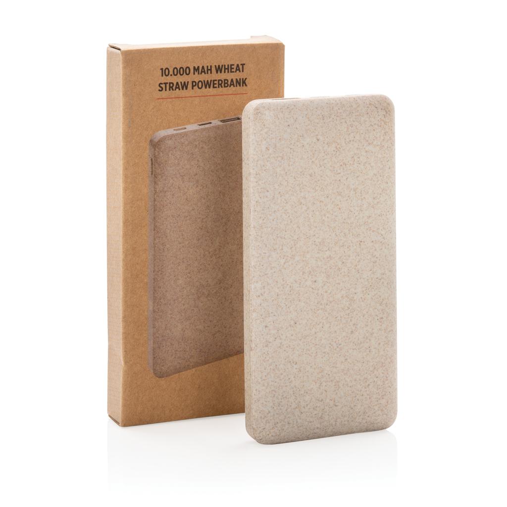 Powerbank din paie de grâu 10.000 mAh khaki