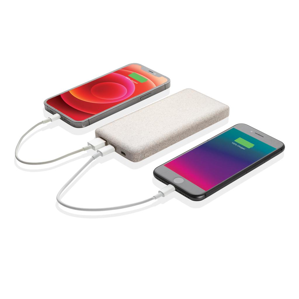 Powerbank din paie de grâu 10.000 mAh khaki