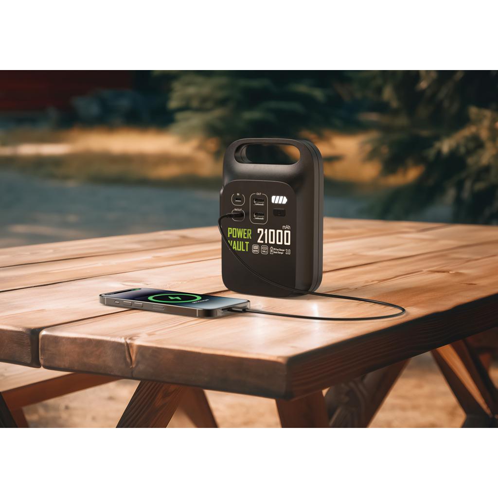 Stație de alimentare portabilă Power Vault din plastic reciclat RCS 21.000 mAh black