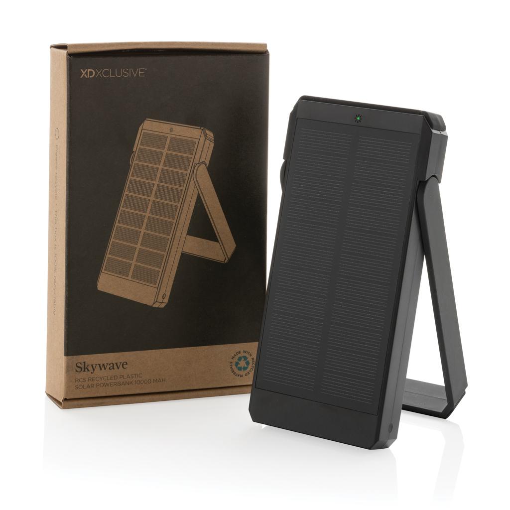 Powerbank solar Skywave din plastic reciclat RCS 10.000 mAh black