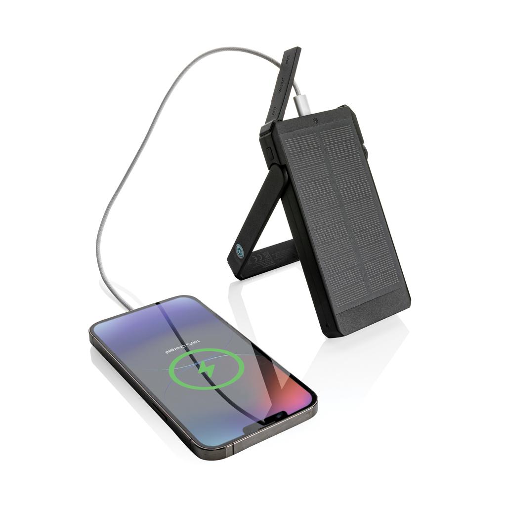 Powerbank solar Skywave din plastic reciclat RCS 10.000 mAh black