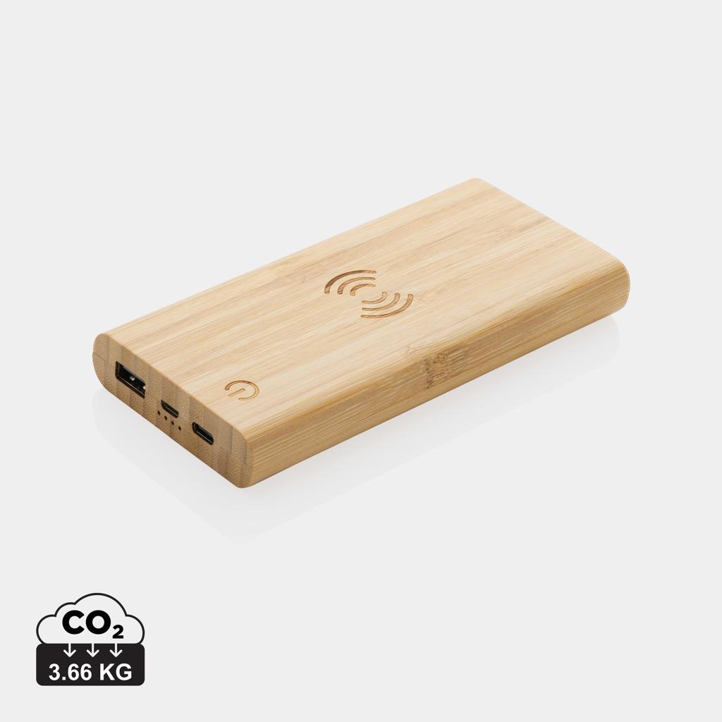 Powerbank wireless din bambus 8.000 mAh cu încărcare 5W brown