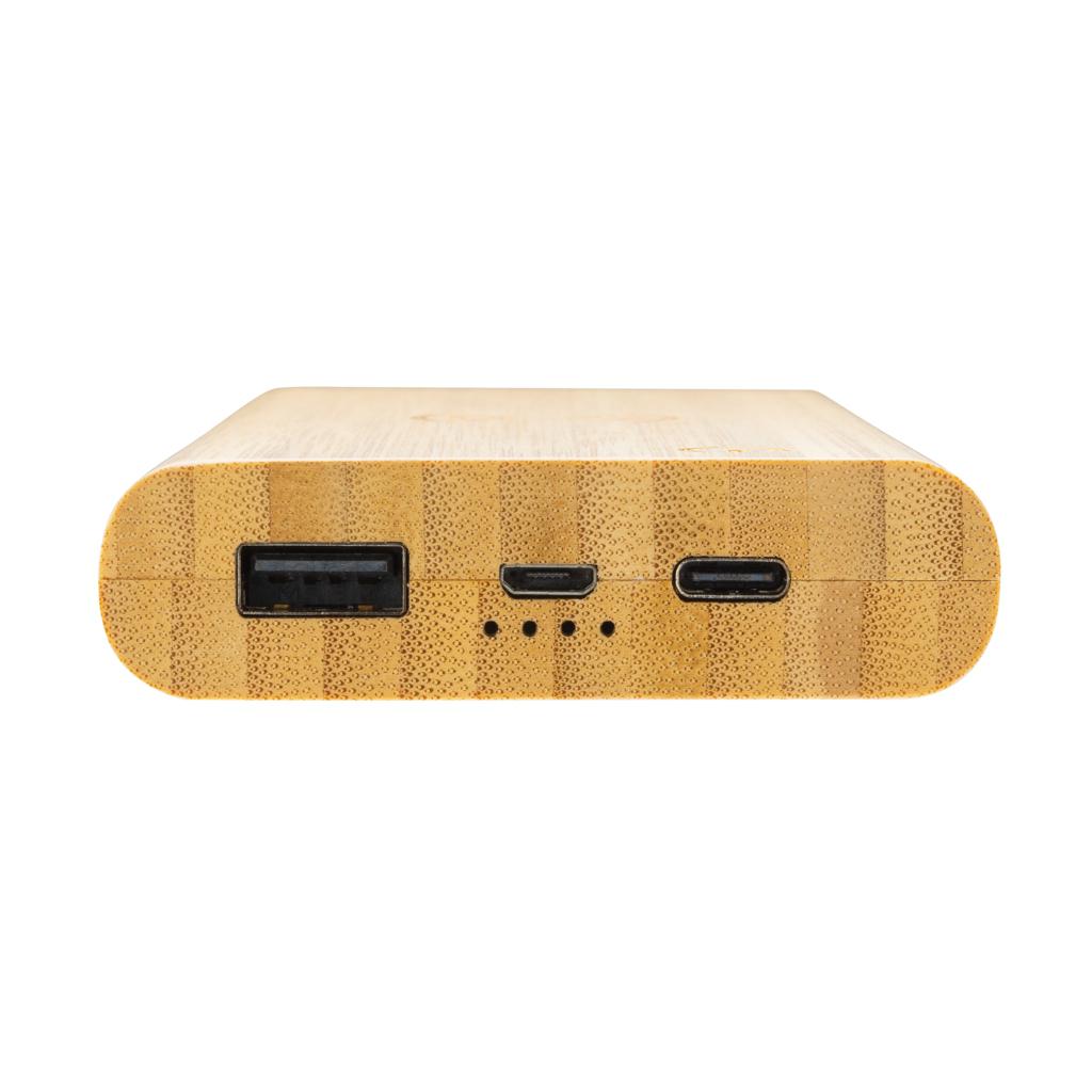Powerbank wireless din bambus 8.000 mAh cu încărcare 5W brown