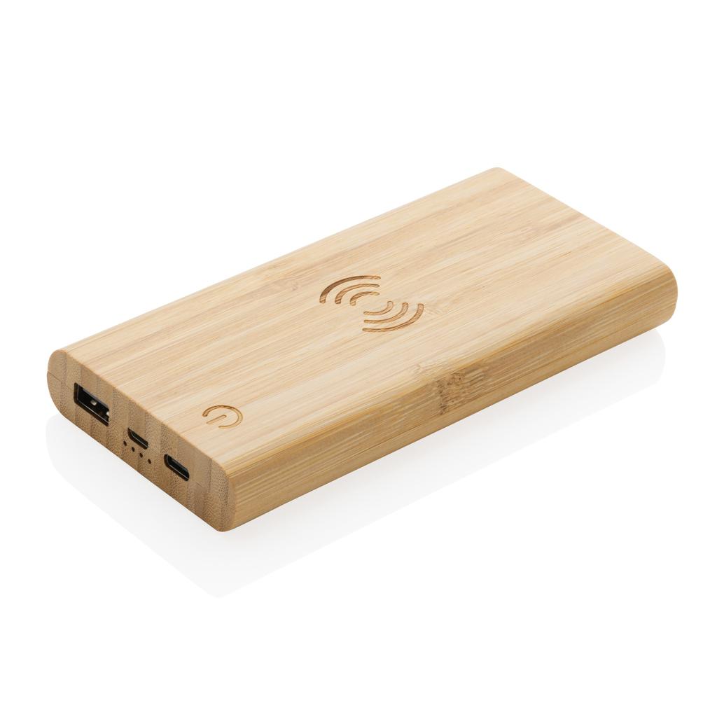 Powerbank wireless din bambus 8.000 mAh cu încărcare 5W brown