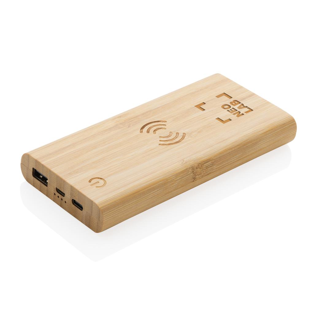 Powerbank wireless din bambus 8.000 mAh cu încărcare 5W brown