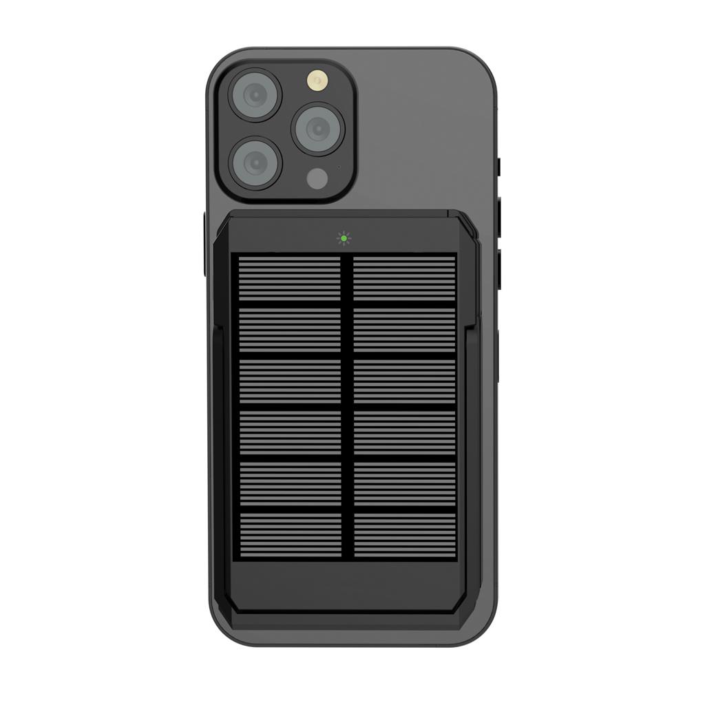 Powerbank solar Skywave din plastic reciclat RCS 5.000 mAh cu încărcare wireless 10W black