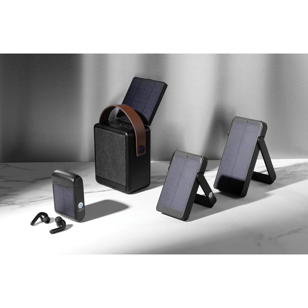 Powerbank solar Skywave din plastic reciclat RCS 5.000 mAh cu încărcare wireless 10W black