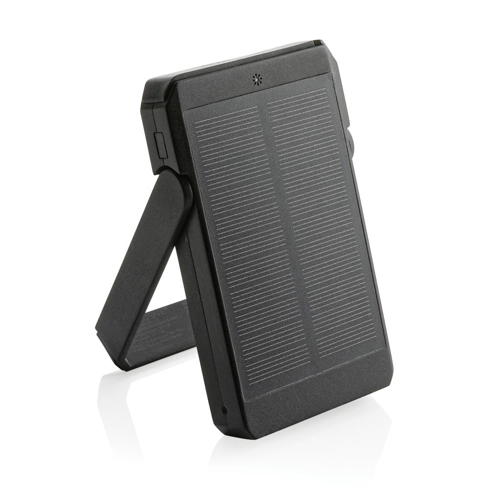 Powerbank solar Skywave din plastic reciclat RCS 5.000 mAh cu încărcare wireless 10W black