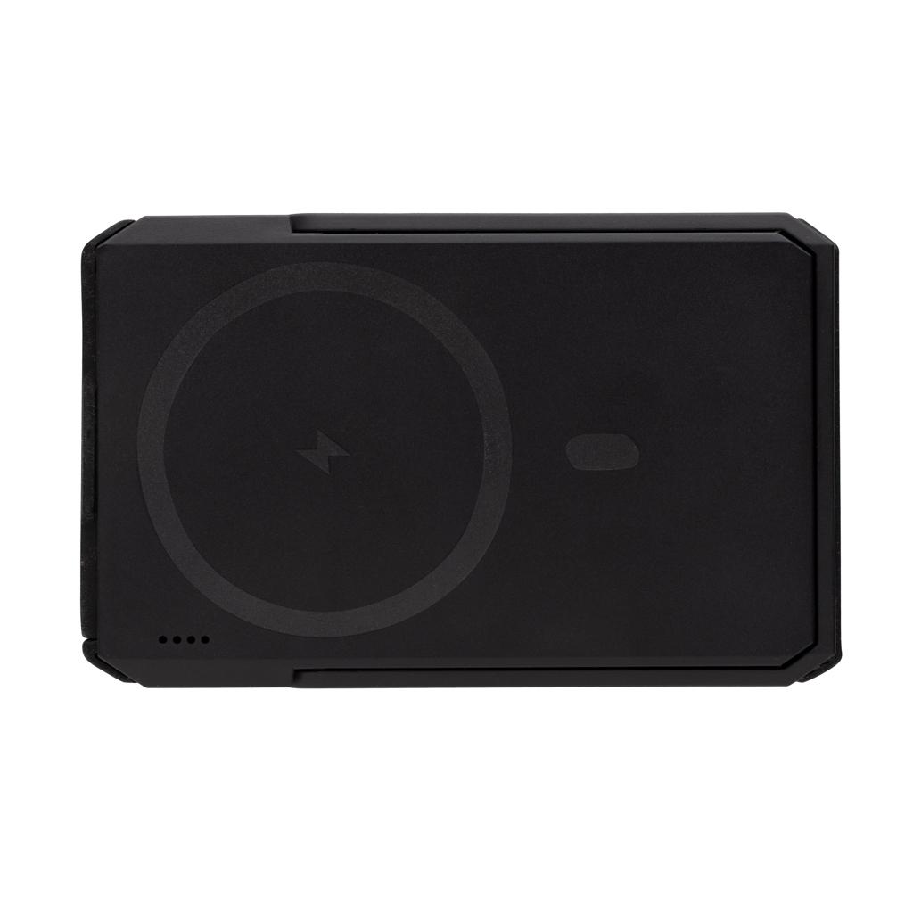 Powerbank solar Skywave din plastic reciclat RCS 5.000 mAh cu încărcare wireless 10W black