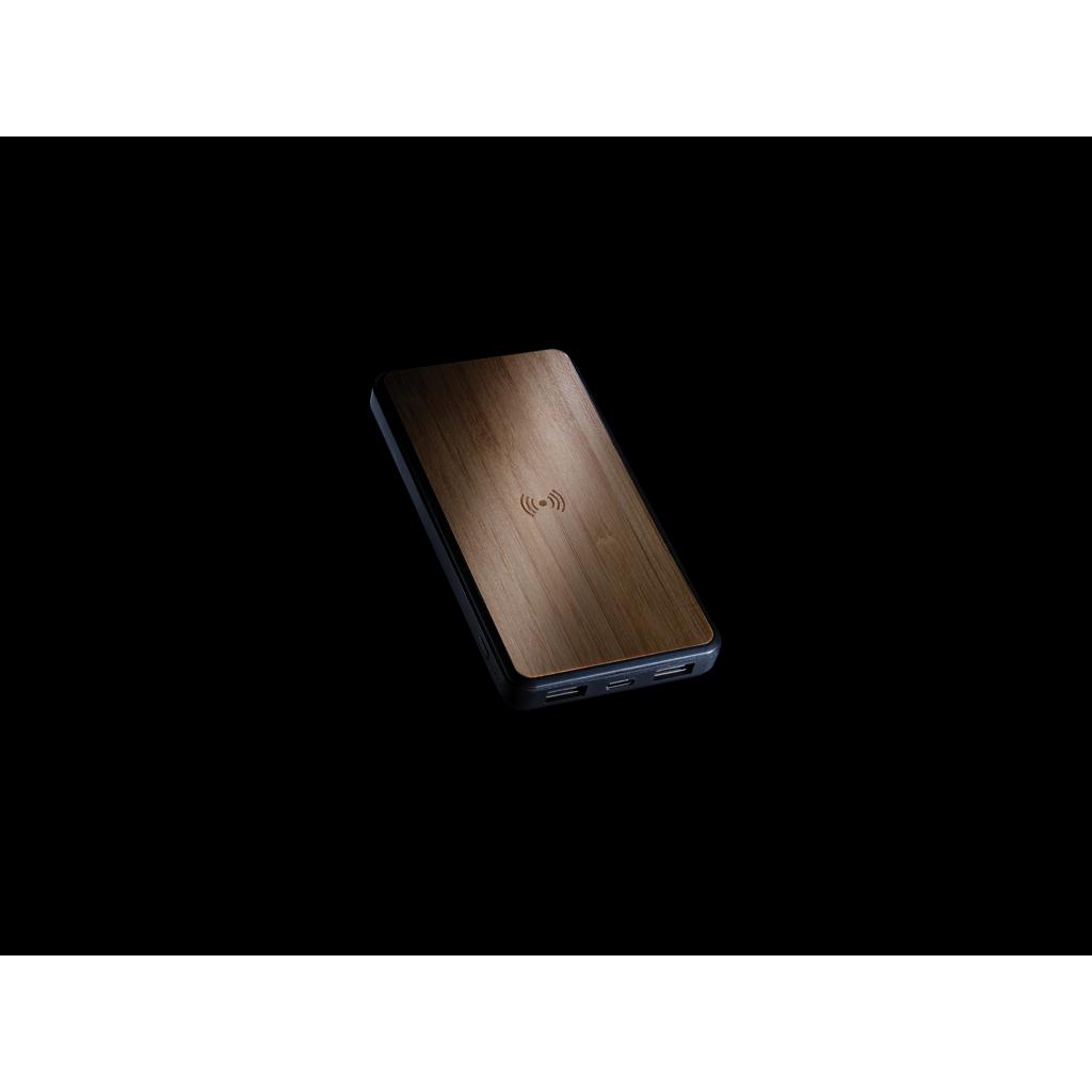 Powerbank wireless din plastic reciclat RCS 8.000 mAh brown