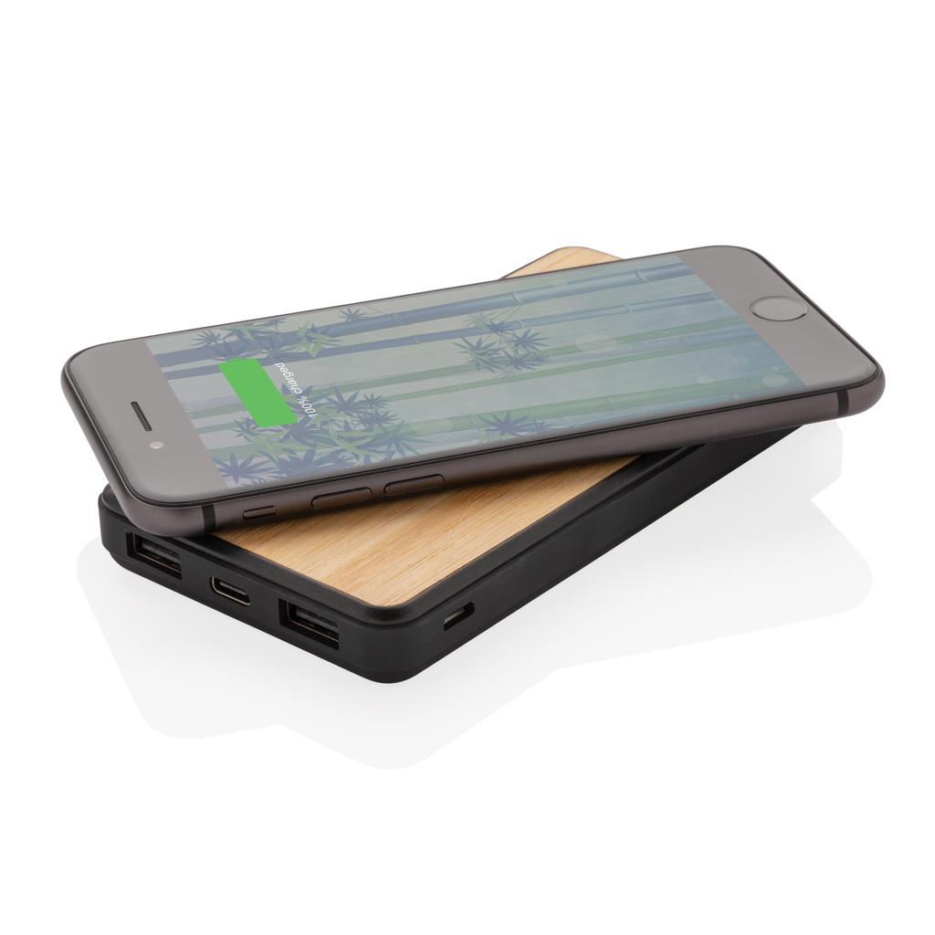 Powerbank wireless din plastic reciclat RCS 8.000 mAh brown