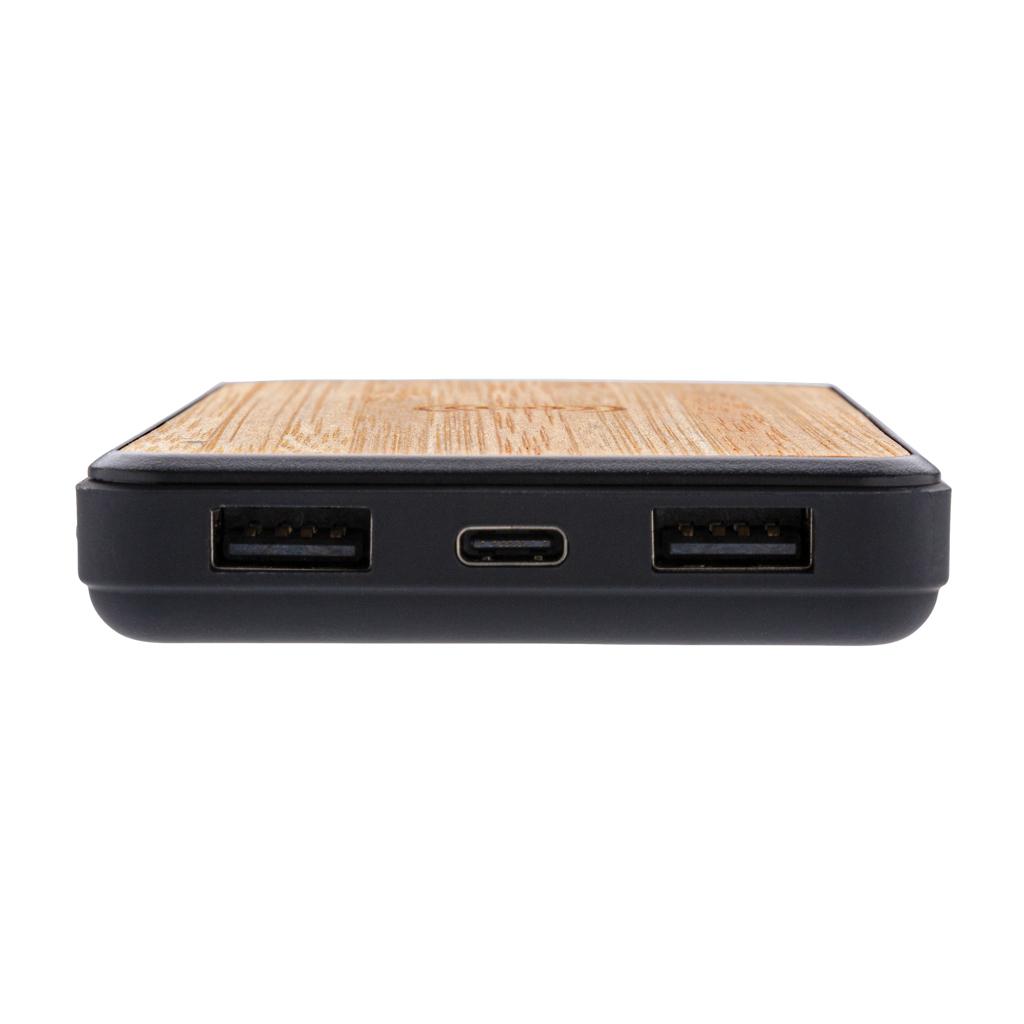 Powerbank wireless din plastic reciclat RCS 8.000 mAh brown