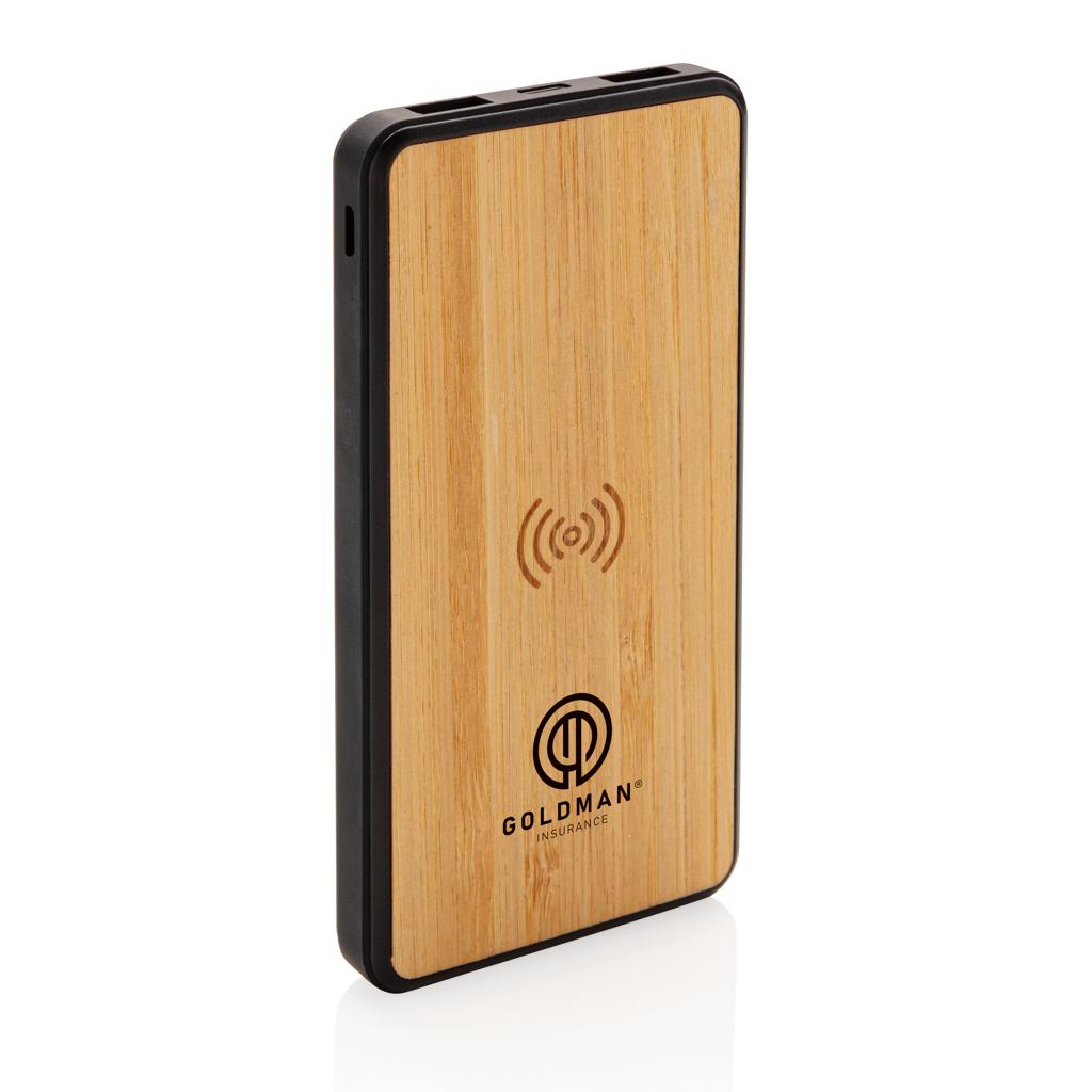 Powerbank wireless din plastic reciclat RCS 8.000 mAh brown