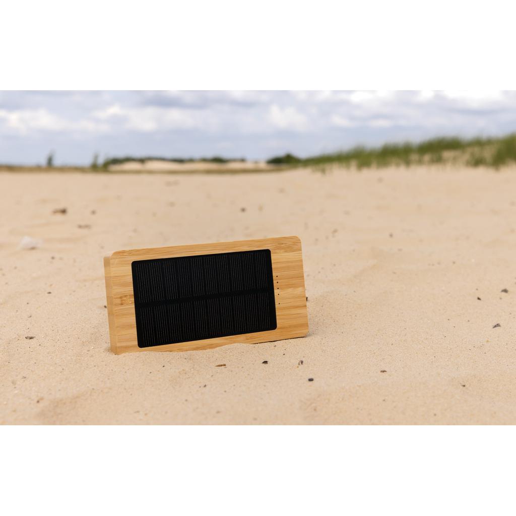 Powerbank solar Sunwick din bambus 10.000 mAh brown
