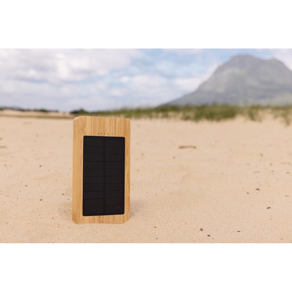 Powerbank solar Sunwick din bambus 10.000 mAh brown