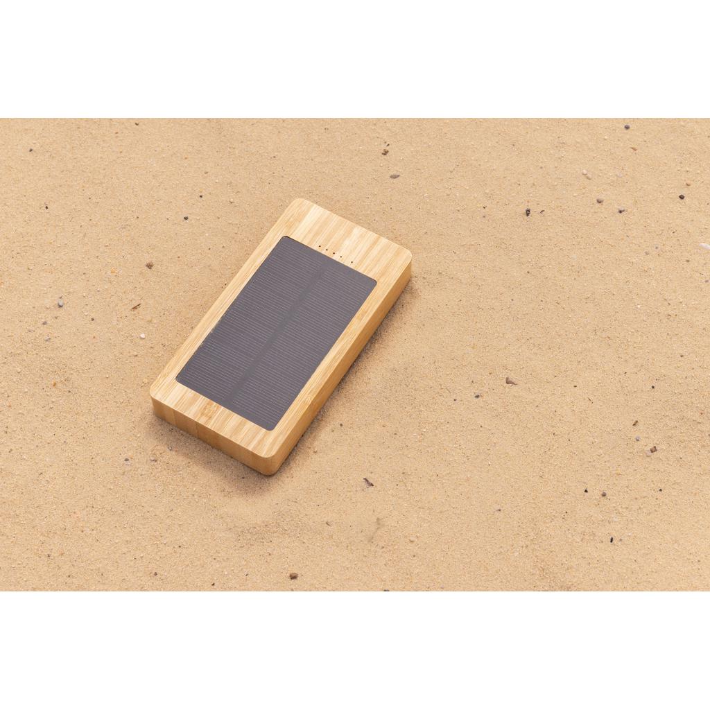 Powerbank solar Sunwick din bambus 10.000 mAh brown