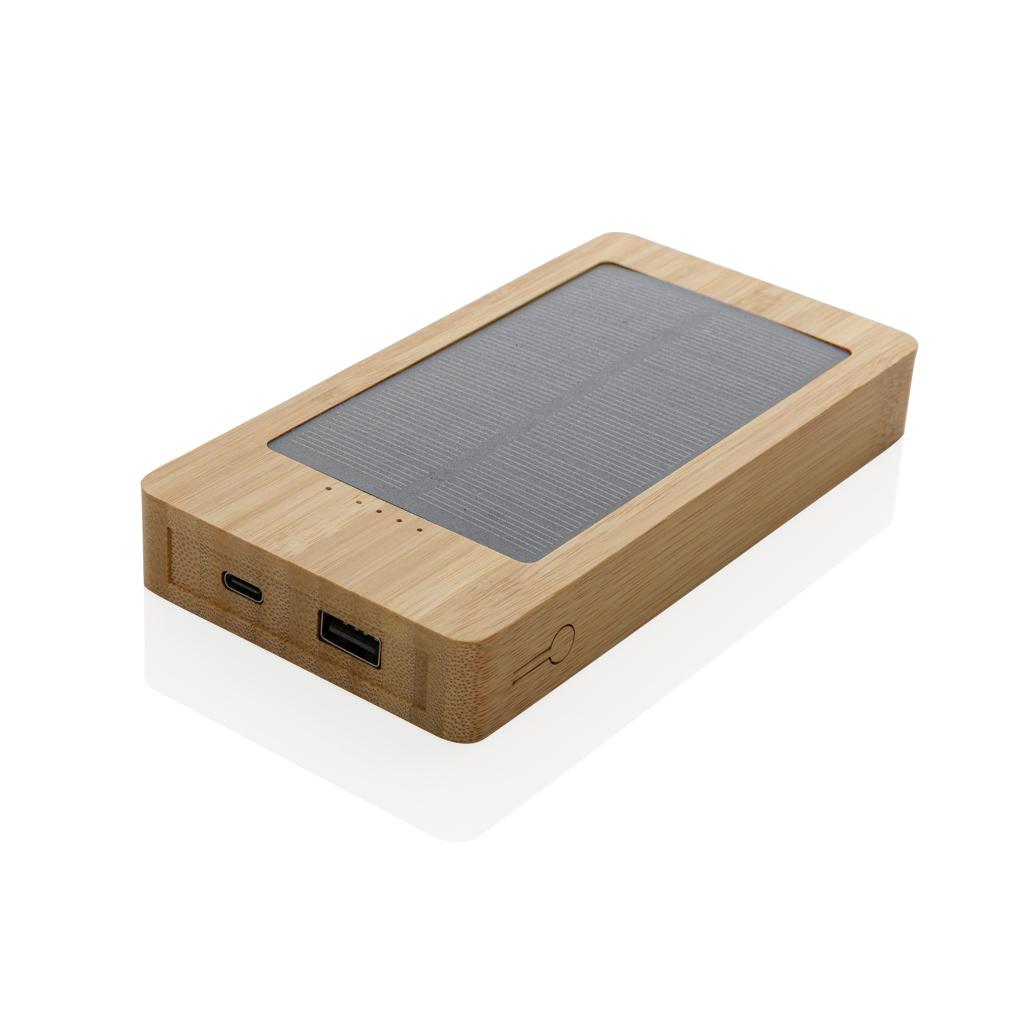 Powerbank solar Sunwick din bambus 10.000 mAh brown