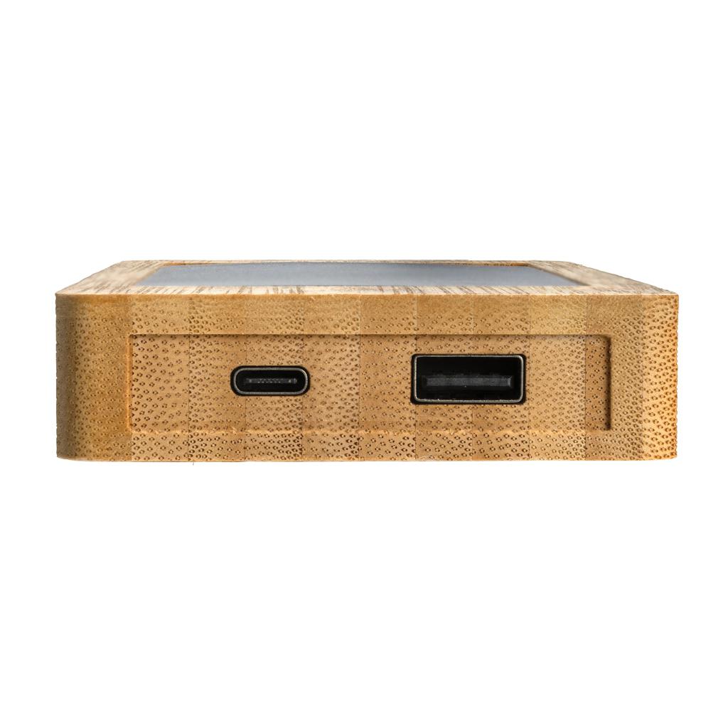 Powerbank solar Sunwick din bambus 10.000 mAh brown