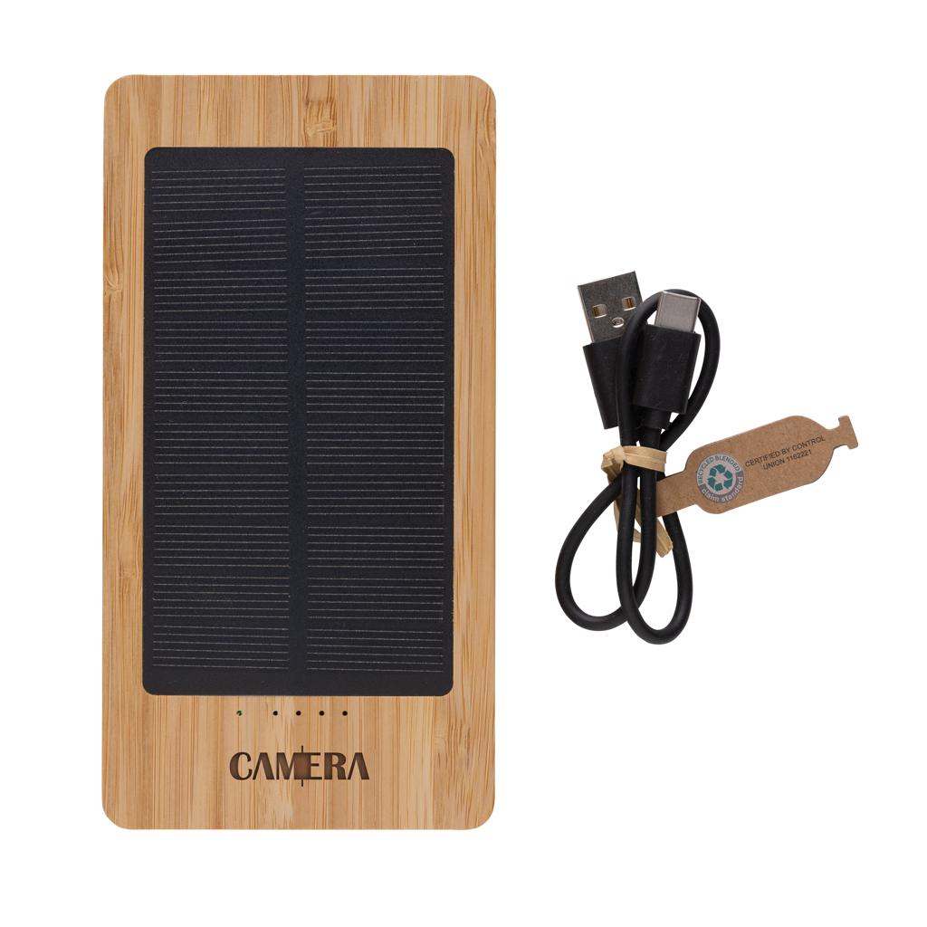 Powerbank solar Sunwick din bambus 10.000 mAh brown