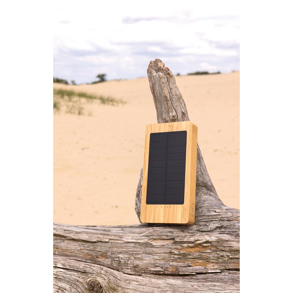 Powerbank solar Sunwick din bambus 10.000 mAh brown