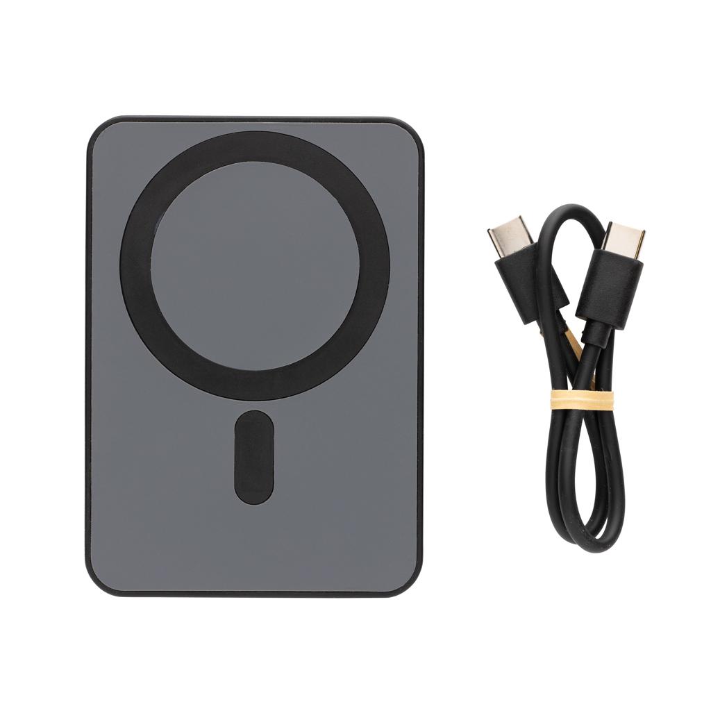 Powerbank magnetic Magnetix din plastic reciclat RCS 5.000 mAh black