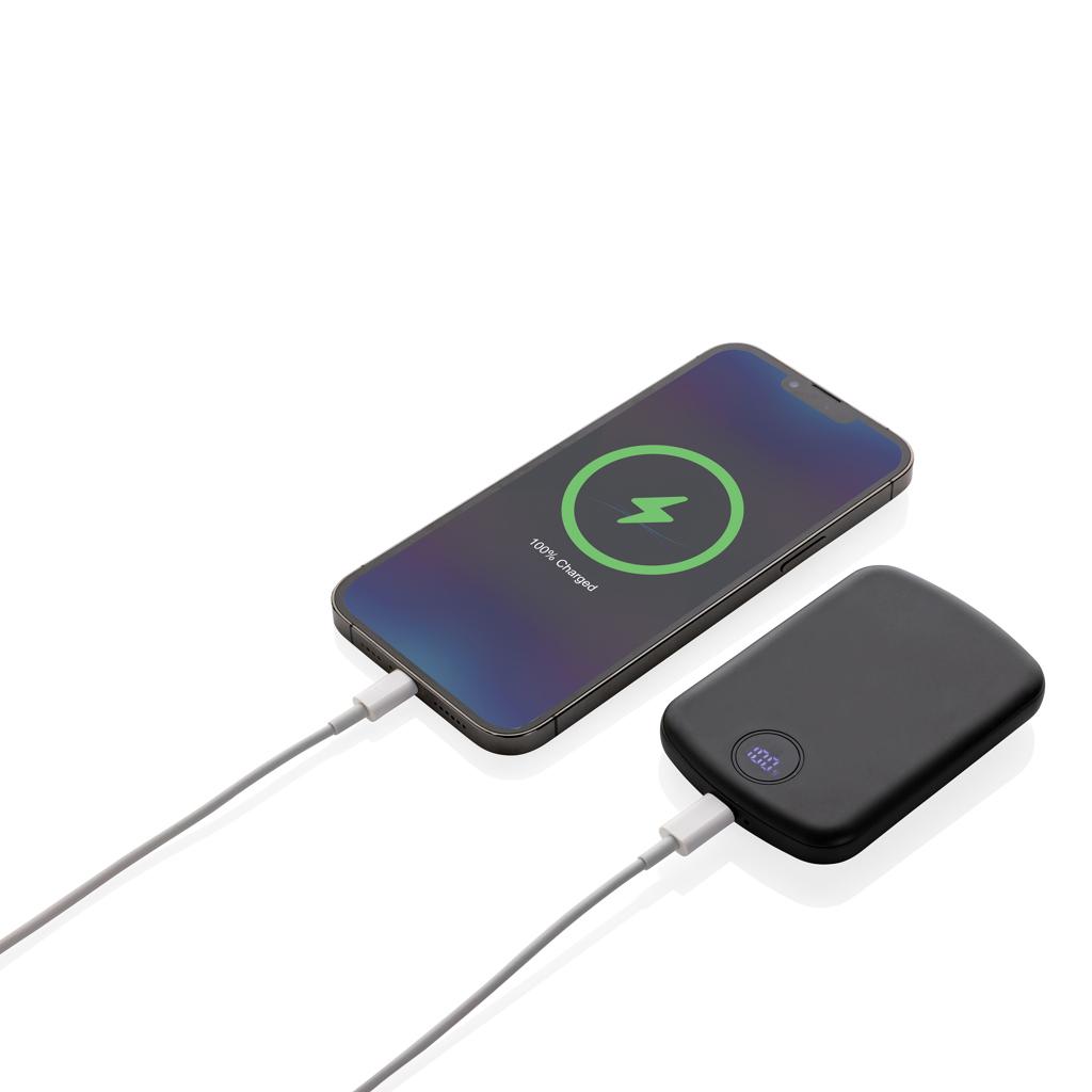 Powerbank magnetic MagBoost din plastic reciclat RCS 5.000 mAh black