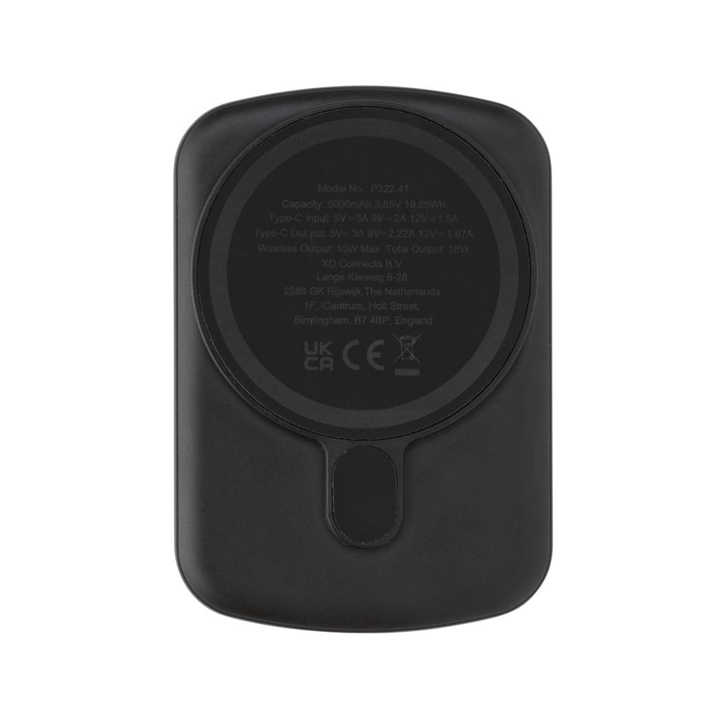 Powerbank magnetic MagBoost din plastic reciclat RCS 5.000 mAh black